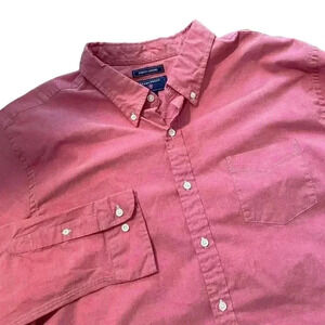 Saddlebreed Casual Dress Shirt XXL Stretch Oxford Long Sleeve Pink Men’s Button